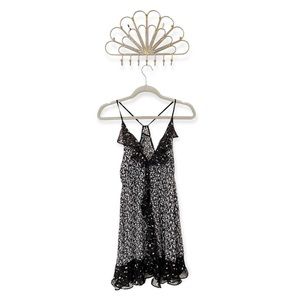 Cynthia Rowley Black Sheer Floral Mini Dress